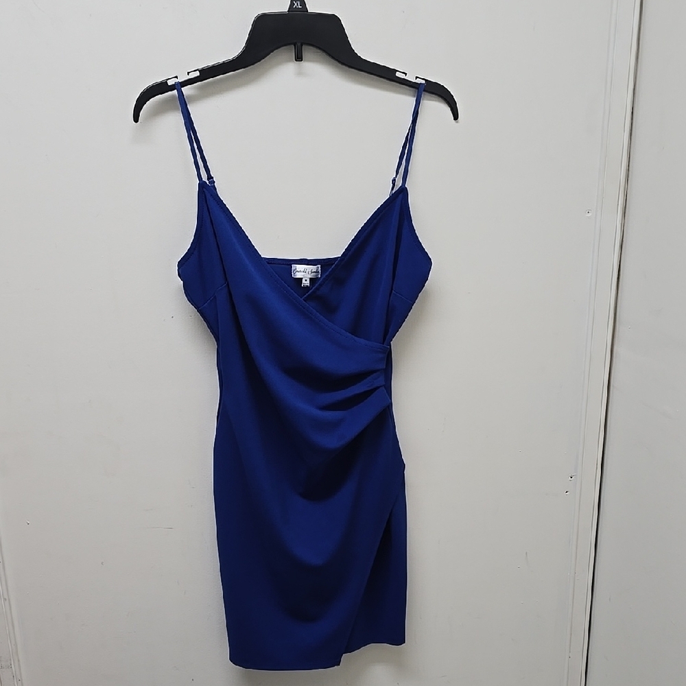 Emerald Sundae Elegant Royal Blue Dress - Size M